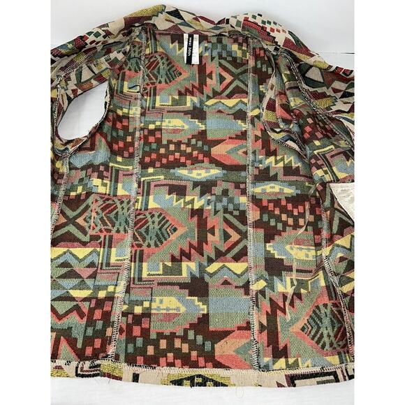 Aztec Vest Women’s Size Small Southwestern Tapestry West 36th Diagonal Zip Rodeo - Picture 9 of 13